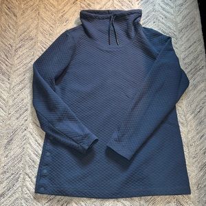 LL Bean Blue Quilted Turtle Neck